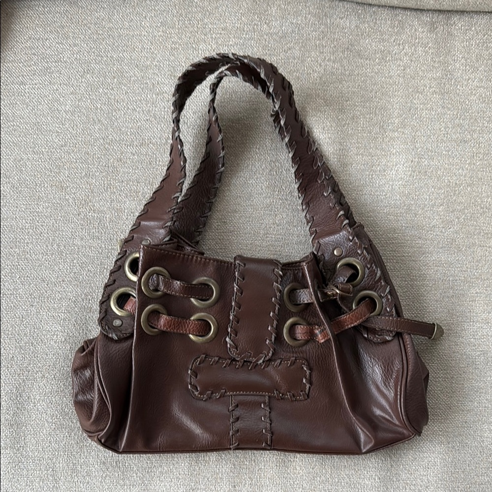 Aldo Brown Shoulder Bag with Braided Handles